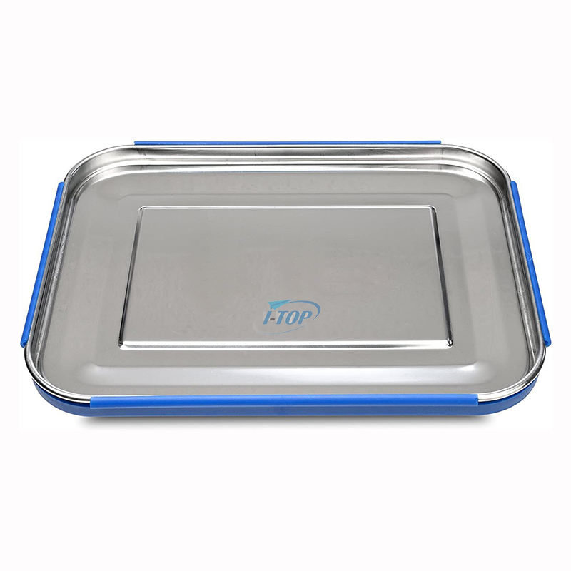 Custom Logo Dishwasher Safe BPA free Kids Stainless Steel Leak Resistant Lunch Box with Latches