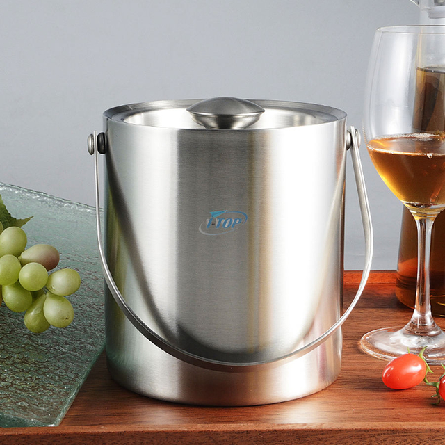 For Parties And Buffet Ice Bucket Large Ice Container Champagne Wine Bottles Stainless Steel Ice Bucket With Lid And Tong