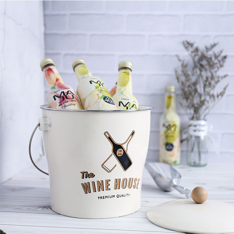 Amazon Hot Sale Double Wall party drink cooler Stainless Steel Insulated champagne Ice Bucket With Handle