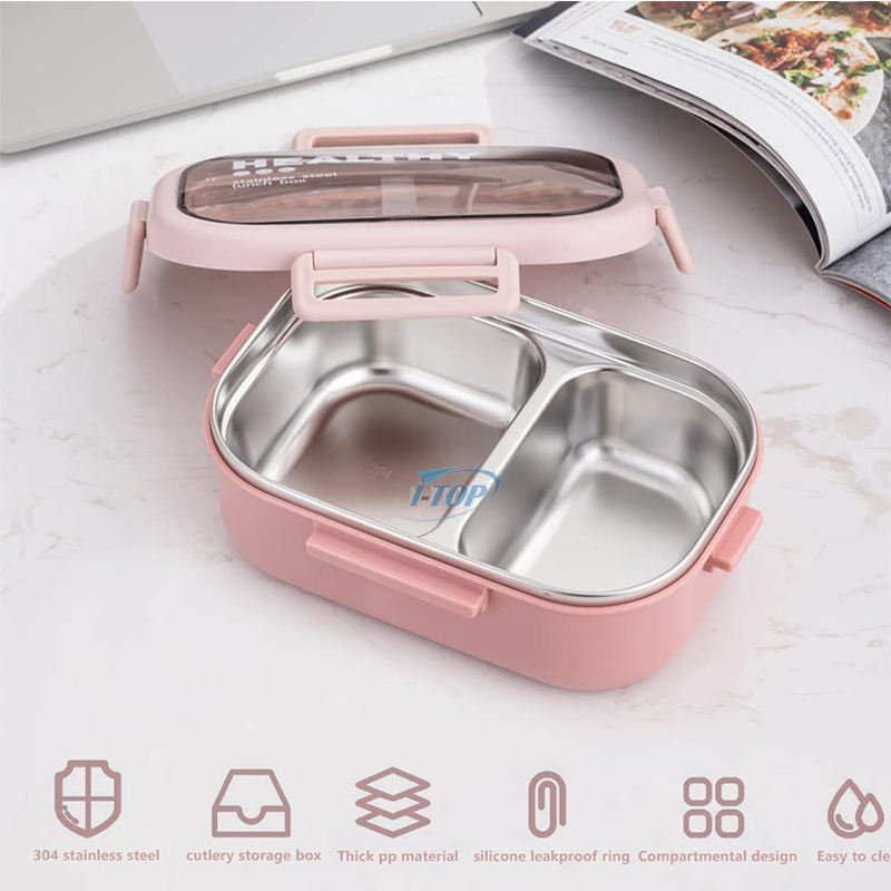 470ML Home BPA Free lunch box kids Leakproof Stainless Steel Food Containers thermal Bento Lunch Box With bag