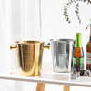 Custom Logo 5.35 Gallons stainless steel ice bucket Metal Drink Tub Twine Ice Bucket With Lid And Ice Scoop