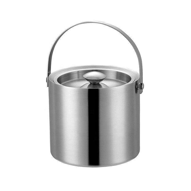 High Quality Metal Ice Bucket Party Drink Cooler Double Wall Stainless Steel Insulated Ice Bucket for Wine Bottle