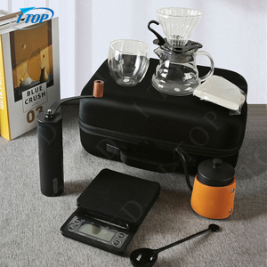 Manual Hand Grinder Coffee Accessories Glass Cup Stainless Steel Coffee Kettle Pour Over Drip Pot Coffee Maker Set