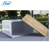 Vintage metal bread box with bamboo cutting board for kitchen storage