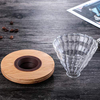 Glass Threaded Pour Over Coffee Filter Coffee Dripper with Walnut Pad