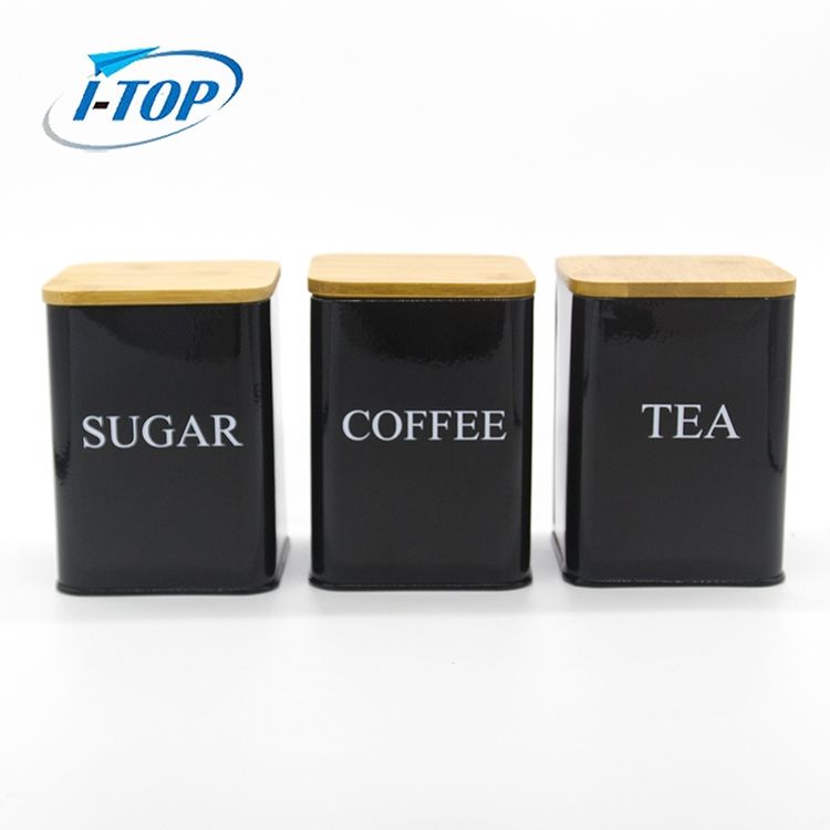 Cylinder Stainless Steel Home Kitchen Tea Coffee Sugar Storage Jar Canister Set With Seal Lid