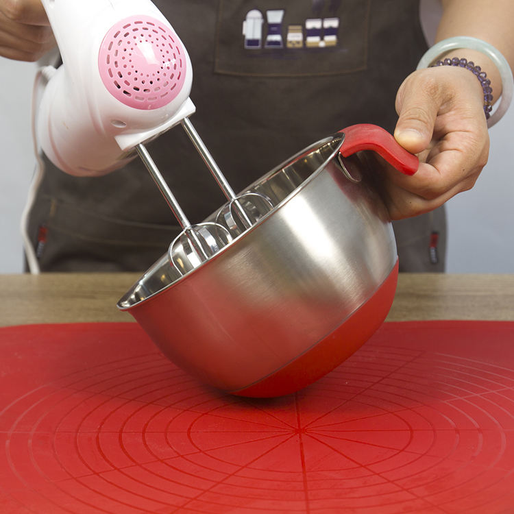 Hot sale salad bowl set stainless steel with handle and 3 graters stainless steel mixing bowls set