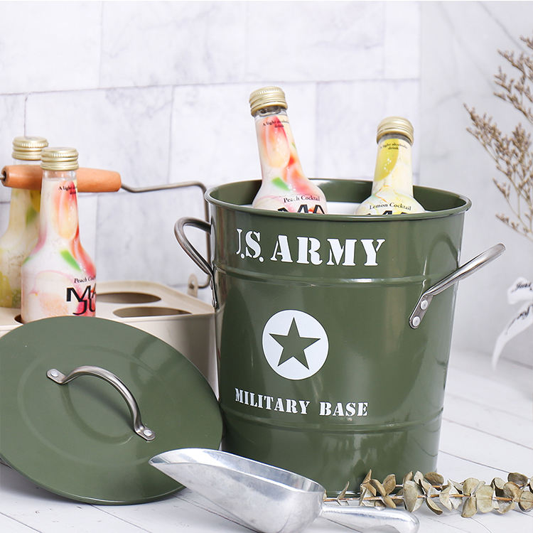 Stainless Steel Cooler Bucket Champagne Wine Drinks Beer Bottles Container for Home Party Bar Ice Bucket