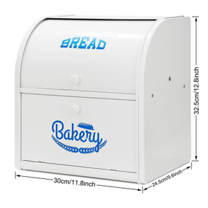 Top Selling Bread Box Large Capacity Holder 2 Tier Metal Stainless Steel Big Food Storage Boxes Container For Breads