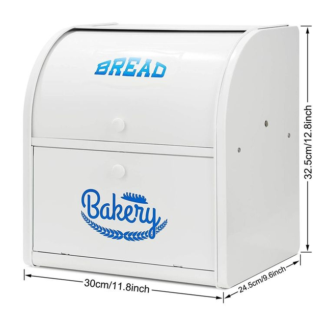Top Selling Bread Box Large Capacity Holder 2 Tier Metal Stainless Steel Big Food Storage Boxes Container For Breads