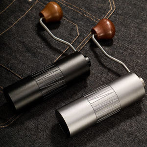 Manual Coffee Grinder Adjustable Burr Stainless Steel Portable Hand Mini Coffee Bean Grinder Wood Handle