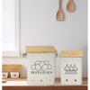 Food Storage Container With Bamboo Lid & Aerating Tin Storage Hole for Potato Onion and Garlic Canister Sets for Kitchen Counter