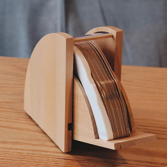 dust cover coffee powder filter paper holder for hotel home kitchen bar cafe wooden hand brew coffee filter paper holder