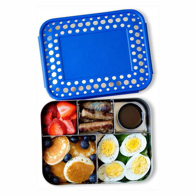 Custom Logo Dishwasher Safe BPA free Kids Stainless Steel Leak Resistant Lunch Box with Latches