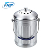 1.0 Gallon Indoor Kitchen Compost Pail Countertop Stainless Steel Compost Bin with Lid Sealed