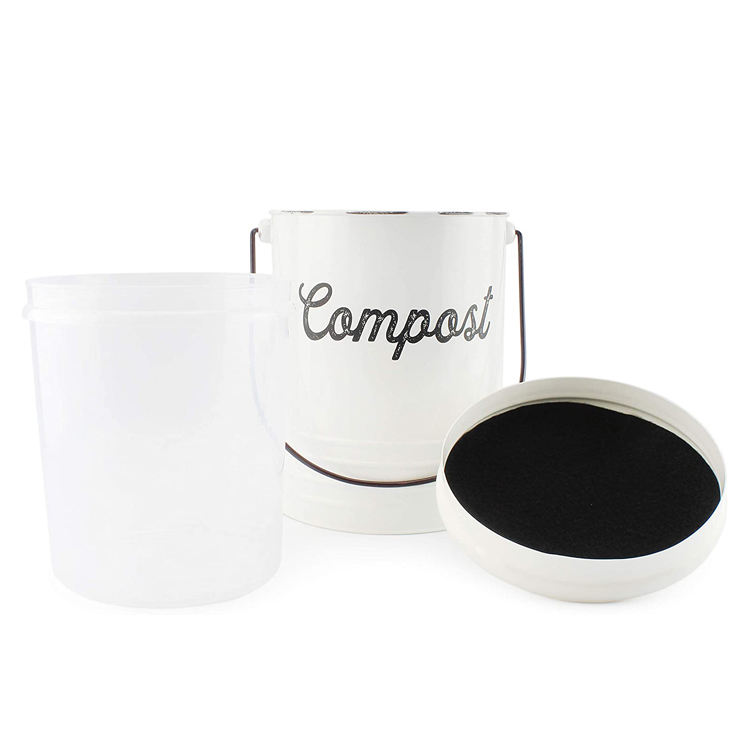 1.3 Gal Composter for Kitchen Countertop Rust Proof Indoor Non Smell Filters Compost Bin with Lid