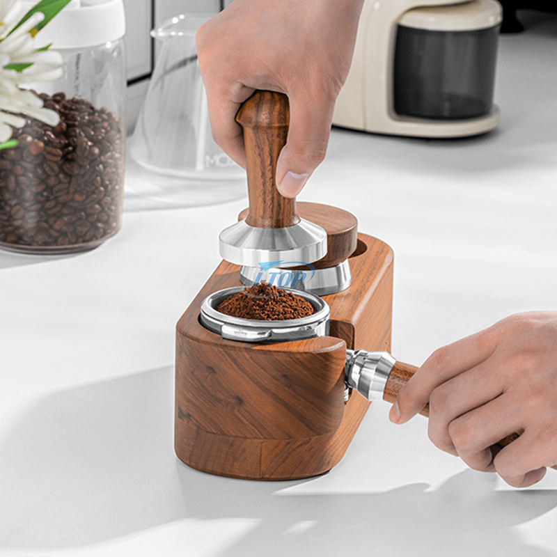 Coffee Tamping Set Wooden Handle coffee Hammer tamping Kit & Tool with coffee Stirrer for Distribution