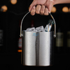 3L Portable Chiller champagne Wine Ice Bucket Double Walled Stainless Steel Ice Bucket with Tongs and Thickened Lid