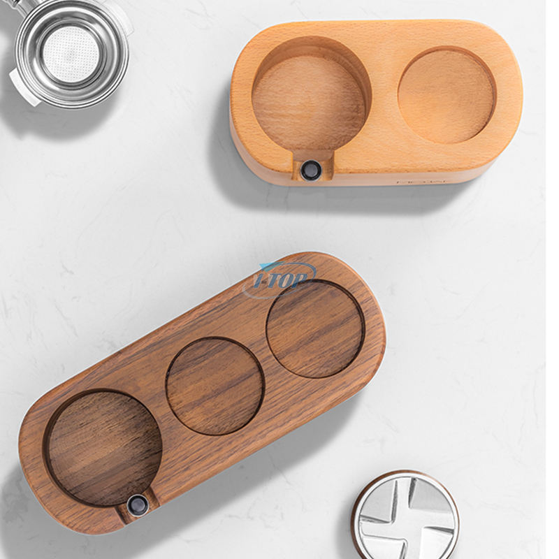 Coffee Filter Tamper Holder 58mm Wooden Espresso Tamper Mat Stand Tamping Station Espresso Tamper Holder with Nonslip Feet