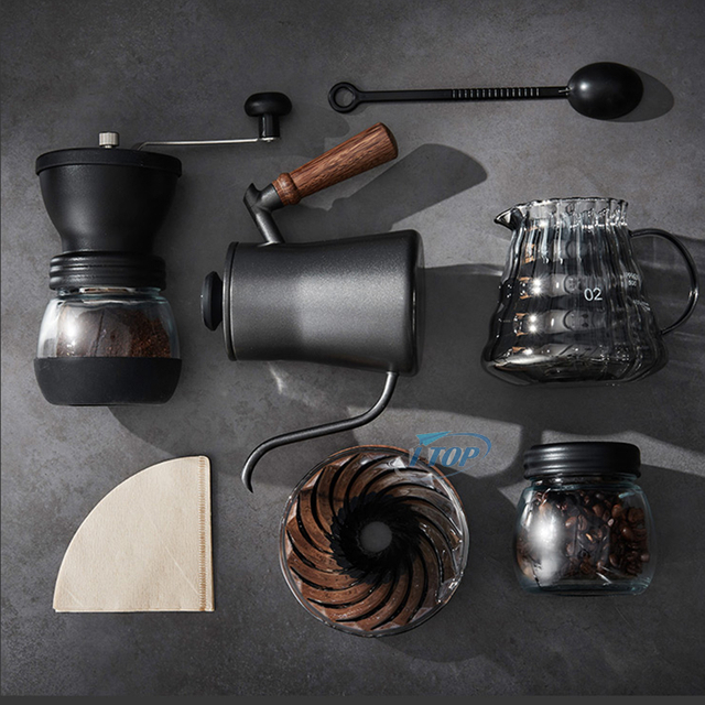 v60 outdoor modern manual drip travel bag gift box packaging grinder pot kettle pour over coffee maker set