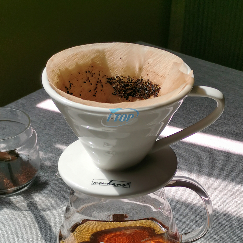 Custom multicolor embossed porcelain v60 coffee filter ceramic pour over coffee dripper