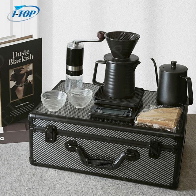 Hot Sale Pour Over Drip Kettle Coffee Kit Gift Box Outdoor Travel Portable Pour Over Coffee Maker Set Coffee Set Kit