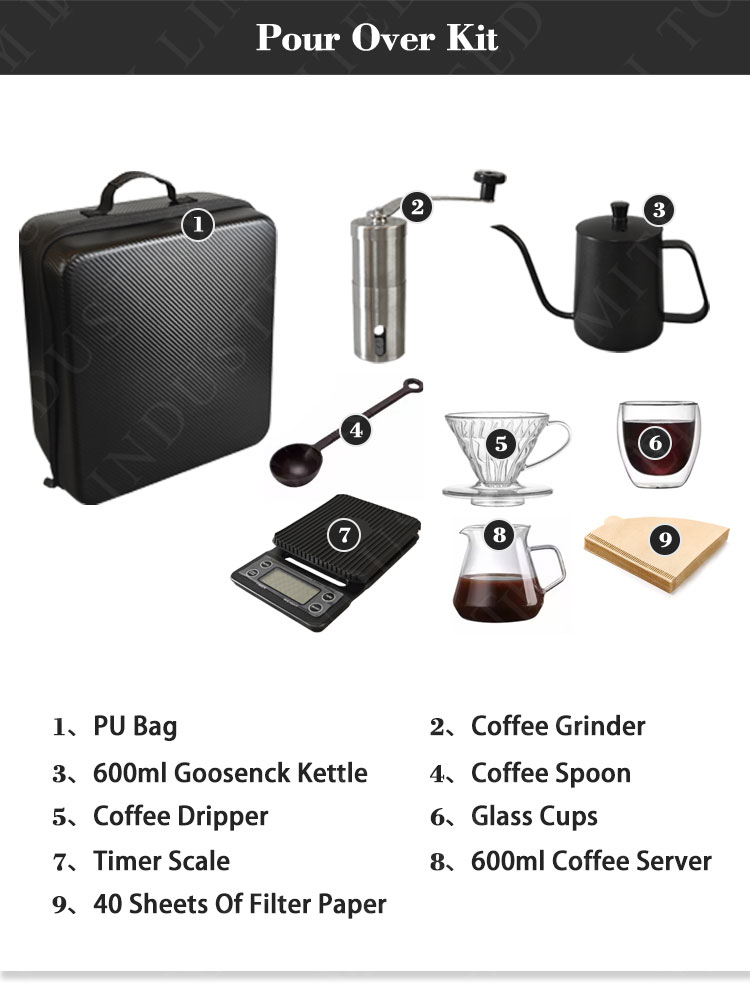 pour over coffee maker set bag