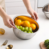 Amazon Hot Selling Stainless Steel Rice Washing Bowl Colander And Kitchen Strainer With Side Drainers