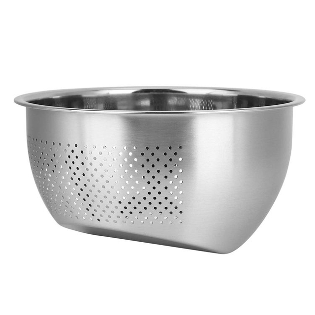 Amazon Hot Selling Stainless Steel Rice Washing Bowl Colander And Kitchen Strainer With Side Drainers