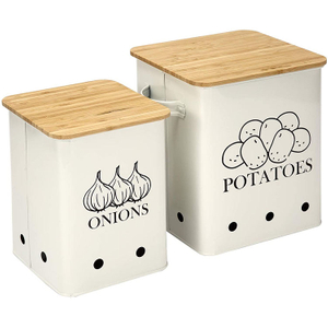 Food Storage Container for Potato Onion and Garlic Canister Sets for Kitchen Counter