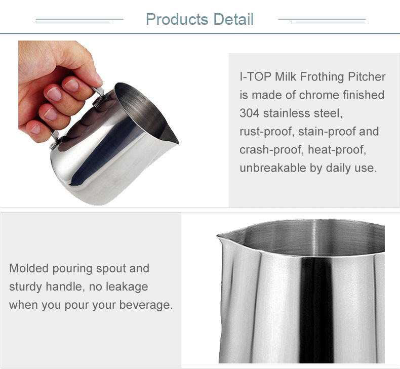 best size for milk frothing pitcher