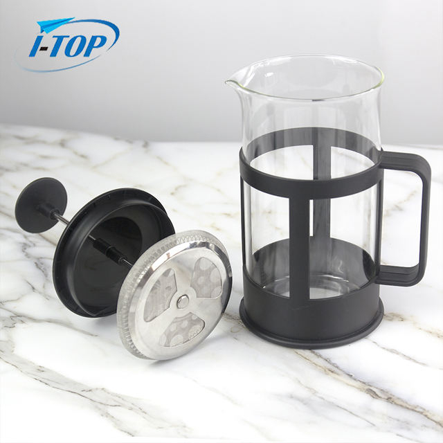 I-TOP GFP09 Wholesale prensa francesa Stainless Steel Plunger Glass Tea Pot French Press Coffee Maker