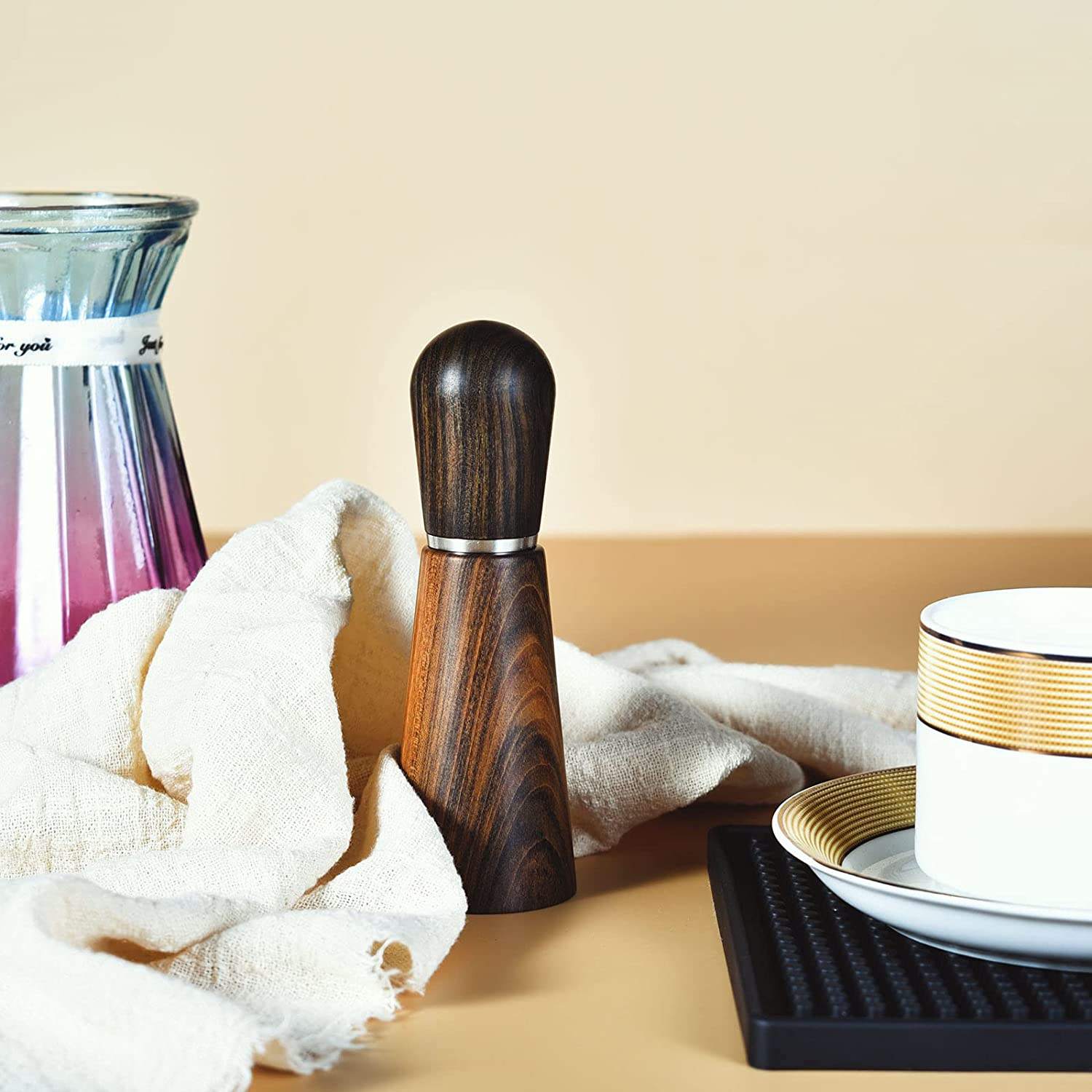 Espresso Tool Coffee Distribution Tool Natural Wood Handle And Base Professional Espresso Stirrer