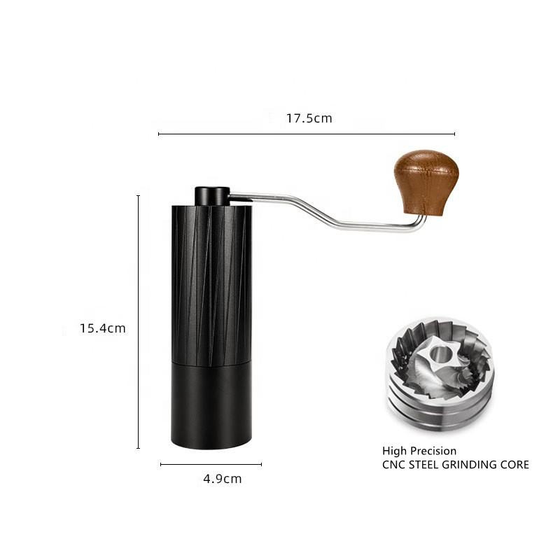 Manual Burr Coffee Grinder Capacity 0.9 Ounce Stainless Steel Conical Burr Mill Finer To Coarser Adjustable Setting