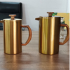 SS 304 with 4-Level Filtration Systems Dishwasher Safe Double Wall Stainless Steel coffee french press