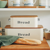 Customized Color Light yellow kitchen square bread box metal food container with customized logo