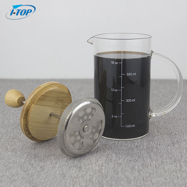 I-TOP GFP15 High Quality Commercial Drip Stainless Espresso Press Coffee Maker Heat Resistant French Press 350 ml Glass