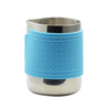Milk Frothing Pitcher Stainless Steel Milk Steamer Jug Rounded Spout Heat Resistant Silicone Grip Pads Milk Jug