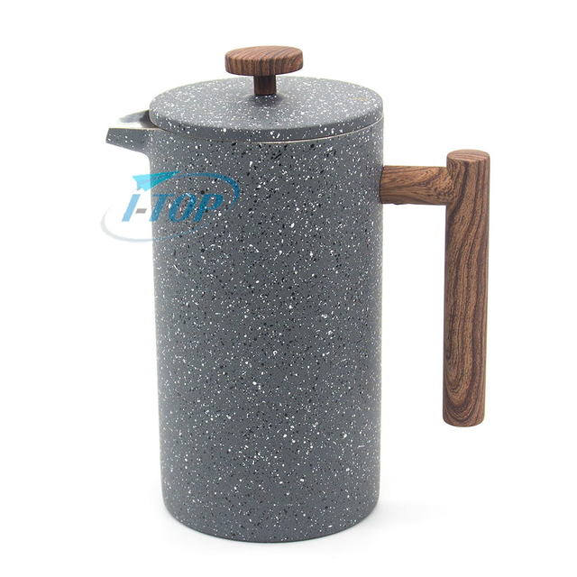 Portable Double Wall Stainless Espresso Machine French Make Tea Coffee Grinder Press