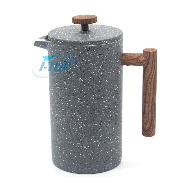 Portable Double Wall Stainless Espresso Machine French Make Tea Coffee Grinder Press