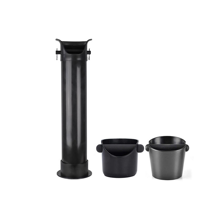 Knock Box for Espresso Grounds, Commercial Floor Standing Barista Style Absorbent Knockbox with Removable Non-Slip Base