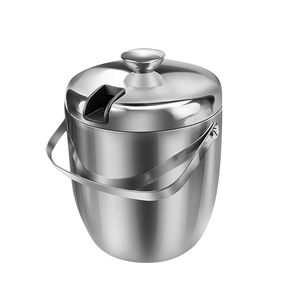 Factory Direct Wholesale 1.3L Stainless Steel Mini Silver Double Wall Party Wine Vintage champagne Ice Buckets With Lid