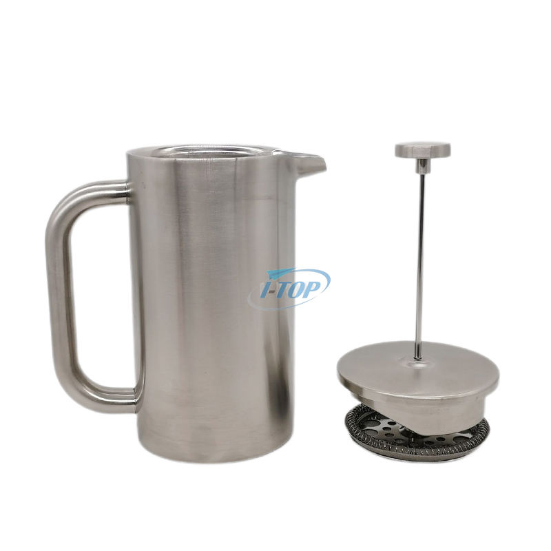 French Press Coffee Maker 34 oz Coffee Press with Ergonomic handle Double wall Insulation Stainless Steel french press