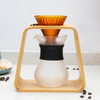 Bamboo Wood Coffee Dripper Double Stand Pour Over Coffee Stand PourOver Drip Holder