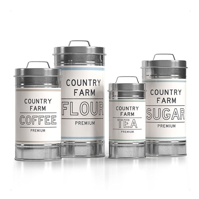Food Grade Storage Containers Tank Wholesale Round Stainless Steel Jar Airtight Canister Set With Lid