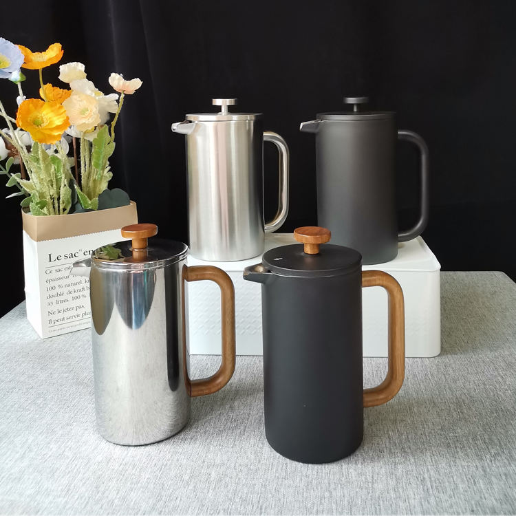 Home Office Dishwasher Safe Silver Double Wall Coffee french press