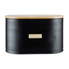 Bread Bin with Bamboo Lid kitchen Matte Black corner metal stainless steel bread box and canisters