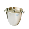 Single-Wall Stainless Steel metal Ice Bucket With ice scoop with handy two bomb handle