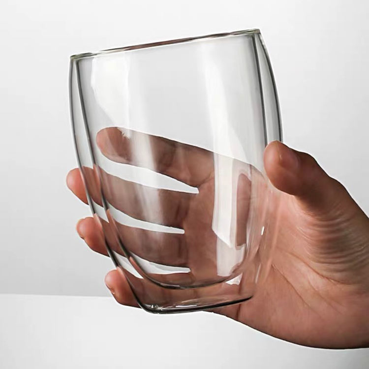 Double Walled Glass Coffee Or Tea Cups Insulated 250ml Coffee Mugs