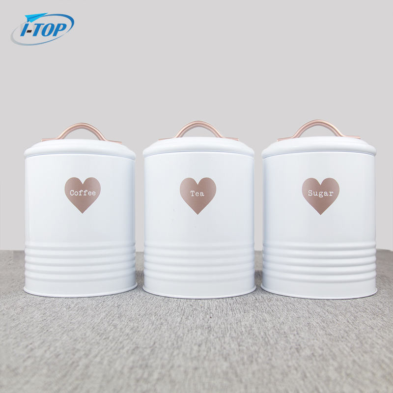 Household Stainless Steel Creative Sealed Storage Jars Tea Sugar Coffee Metal Canister Set